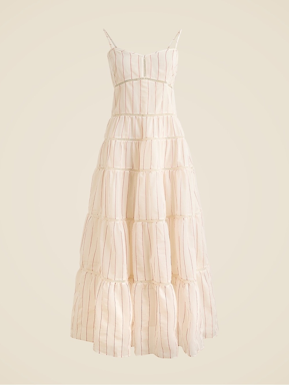 J Crew Tiered Slip Dress in Dobby Satin